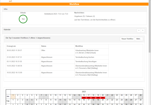 synTIME-Web Workflow ermöglicht die einfache Planung, Beantragung und Genehmigung von Abwesenheiten über PC, Tablet oder Handy.