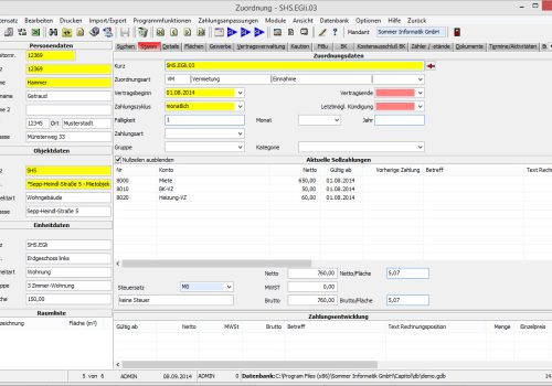 Bild, synCAPITOL-Vertragsverwaltung-Vertragsdaten