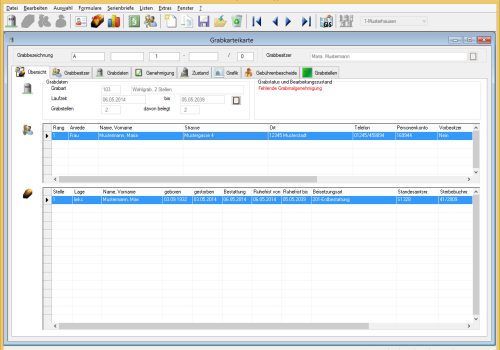 "Hier sehen Sie die Benutzeroberfläche von unserem Friedhofsverwaltungs Partner elFRIED ."