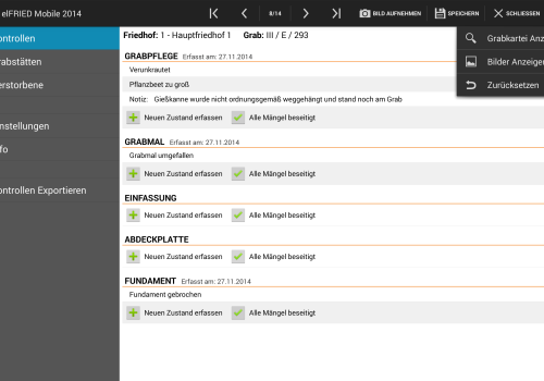 Hier sehen Sie eine grafische Darstellung der Software unseres Partners Elfied für die Grabpflege.